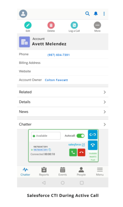Salesforce CTI During Active Call
