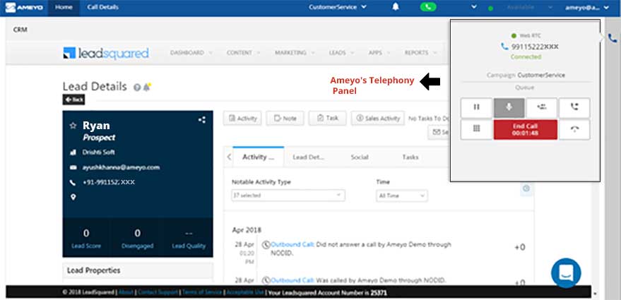 URL based CRM Integration