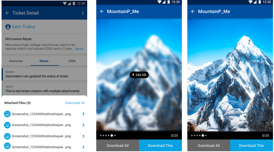 Preview attachments in Field Agent App Ameyo